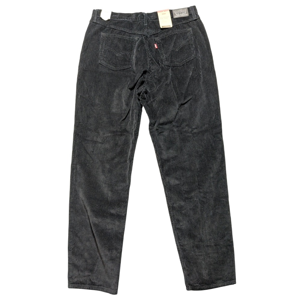 Levis High-Waisted Mom Jeans Black Wide‎ Wale Corduroy Women Size 33x30 NEW